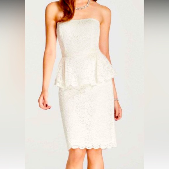 Ann Taylor Dresses & Skirts - Ann Taylor: white lace dress with peplum waist. NWT